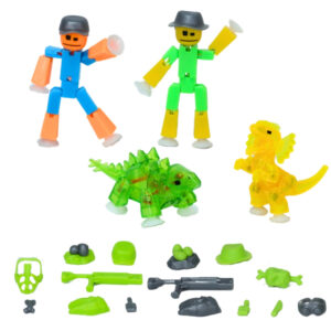 StikBot Dino Theme Pack (NEW) : Sparkle Stop Motion Fun!
